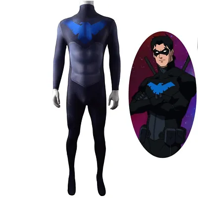 $68.89 • Buy Nightwing Cosplay Costume Bodysuit Dick Grayson For Kids Adult Black Outfit Ver3