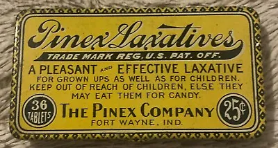 Antique 1910s Pinex Laxative Medicine Tin Fort Wayne IN • $12.99