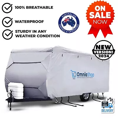 Caravan Cover Heavy Duty 18-20ft 4 Layer Waterproof Campervan Camper Pop Top UV • $140.97