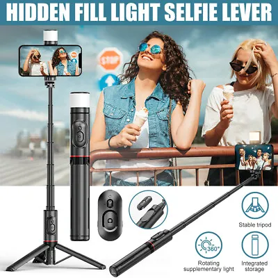 Bluetooth Selfie Stick Tripod Wireless Rotating Remote For IPhone Mobile Phone • £13.99