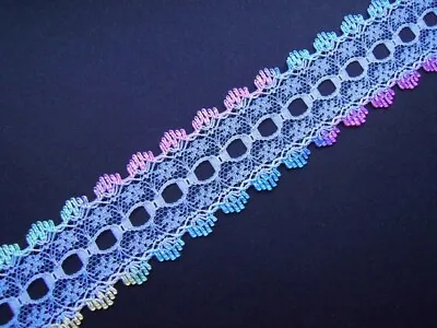 Eyelet Knitting In Lace Fabric Trimming X 5 Metres Pink White Blue Lemon Rainbow • £4.29