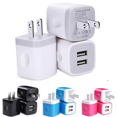 2x USB Wall Charger 2.1A Dual Port Phone Charging Base Cube Charger For IPhone • $8.59