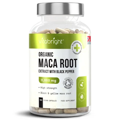 £15.99 • Buy Organic Maca Root 11,000mg With Black Pepper, 180 Vegan Capsules, 3 Month Supply