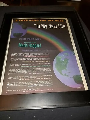 Merle Haggard In My Next Life Rare Original Radio Promo Poster Ad Framed! • $65