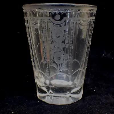 Antique Early 18th Century Wheel Engraved Glass Beaker • £124.95