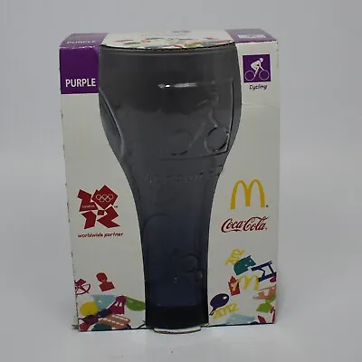 McDonalds Coca Cola Coke Glass 2012 London Olympics Purple New In Box 14.5cm Tal • $7.69