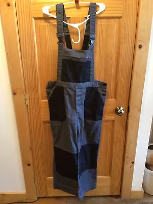 Watsons Black/Gray Poly/Cotton Bib Overalls 52/W36-40 EUC Plain Clothing Germany • $39.99