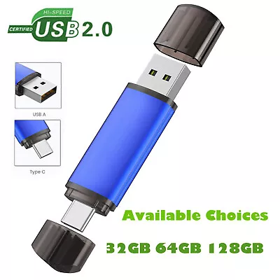 USB 2.0 32GB 64GB 128GB Dual Type-C USB Flash Drive For Samsung Android Phone PC • $6.29