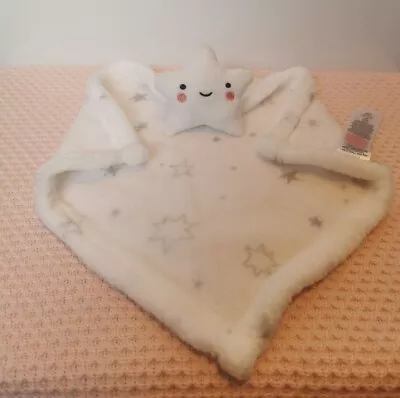 Primark White Star Comforter Comfort Blanket White Grey Doudou • £8.95