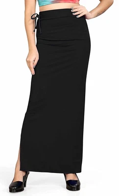 £15.05 • Buy Flare Saree Shape Wear Petticoat Women Cotton Blended Bottom Long Skirts Black