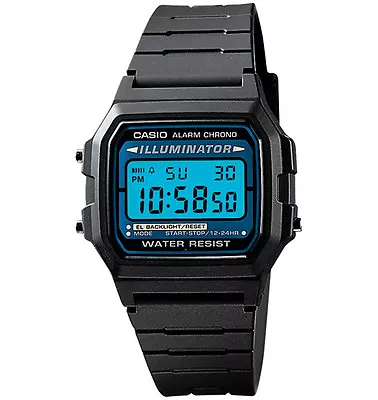 Casio F105W-1A Digital Chronograph Watch Black Resin Band Alarm Illuminator • $22.96