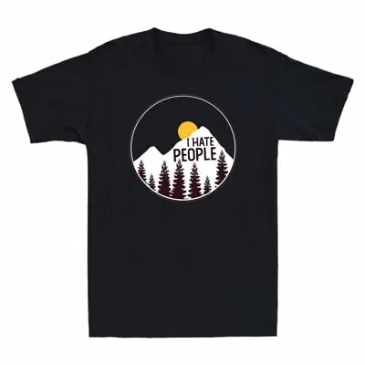 People Biking TeeI Vintage Mountain Short T-Shirt Sleeve Men's I Adult Hate • $26.39