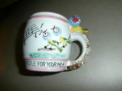 Vintage Whistle For Your Milk Bird Mug Cup Ross Products Chase Japan • $24.99