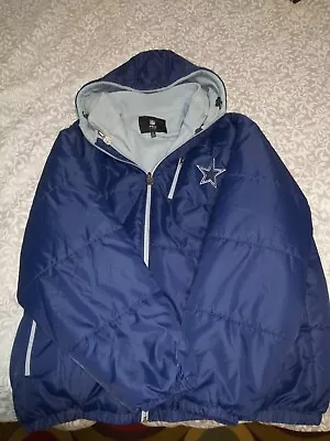 NFL Dallas Cowboys Men XL Zip Front Winter Coat W/Hood • $50