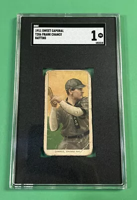 1911 T206 Frank Chance Sweet Caporal 350-460 Hof Batting Sgc 1 Chicago Cubs Hof • $284.99