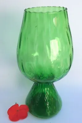 Mid Century Dartington Handmade Green Kindred Glass Vase  • £24