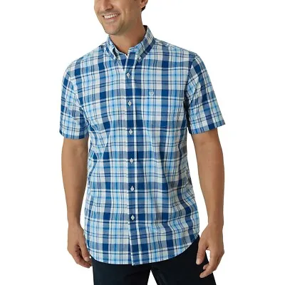 Chaps Men’s Lightweight Classic Fit Short Sleeve Woven Shirt Blue XL - 3XL • $17.99