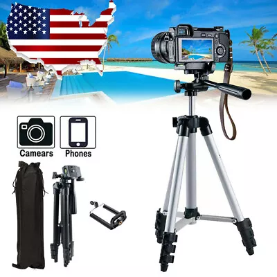 $13.25 • Buy Professional Camera Phone Tripod Stand Holder For Canon Nikon DSLR Camera W/ Bag