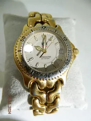 TAG HEUER Professional Date Beige Dial Quartz Men's Watch- 785743 WORKS GREAT • $100