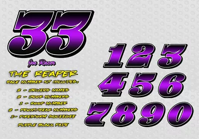 Race Car Numbers Reaper Vinyl Decals Kit Package • $94.99