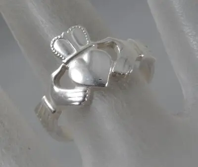 Vintage Solid Sterling Silver Claddagh Ring 4R's Size 6 3/4 925 F1849 • $15.99