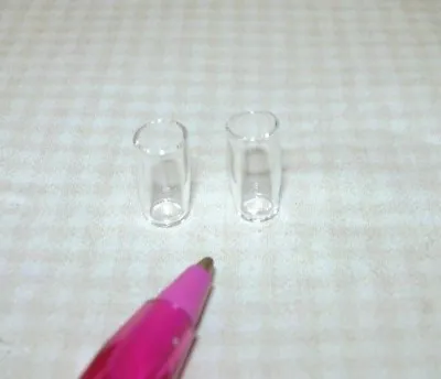 Miniature Pair Of REAL GLASS Drinking Glasses Tumblers 1/2 : DOLLHOUSE 1:12 • $4.98