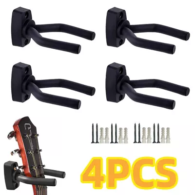 4x Guitar Hanger Wall Mount Stand Hook Wall Holder Rack Bracket Bass Ukulele UK • £5.89