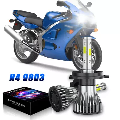 High Power Headlight H4 Bulbs Lights For Kawasaki ZZr600 2003 2004-2008 Bulb • $18.61