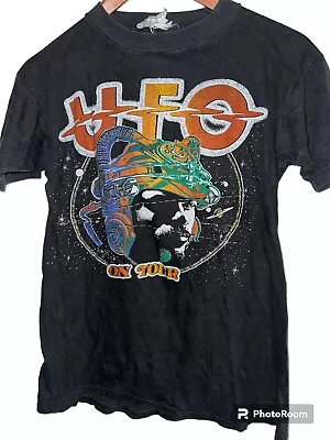 1978 UFO On Tour In Concert First World Tour Tshirt Medium Gold Glitter Single S • $200