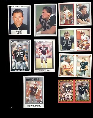 1984-92 HOWIE LONG Oakland Raiders Sticker Lot Topps Rookie Panini Diamond • $15