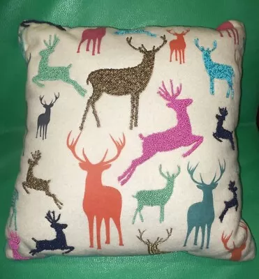 Beaded Deer Reindeer 18x18 Throw Pillows Christmas Vintage Target • $9.99