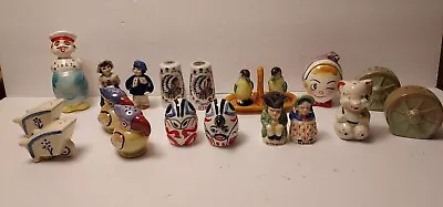 Vintage Japan+ Salt And Pepper Shakers Lot Frankoma-penguins-birds-chef & More • $18