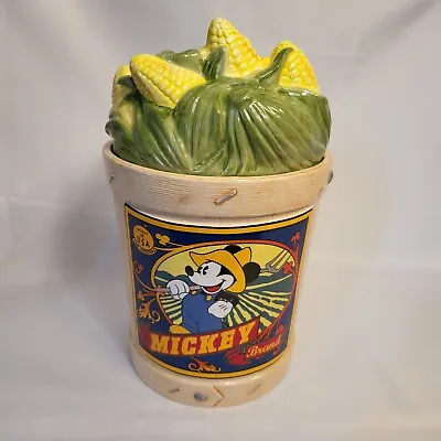 Mickey & Co Enesco Disney Mickey Mouse Farmer Corn Cookie Jar Cannister • $49.99