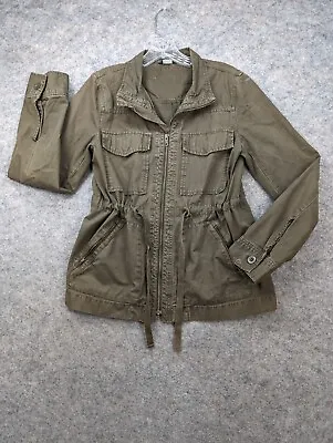 J Crew Jacket Womens Large Military Green Utility Safari Outdoors Multi Pocket • $42