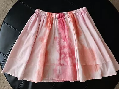Mossimo Supply Co. Coral Pink Elastic Waist Tie Dye Cotton Layered Knee Skirt S • $11