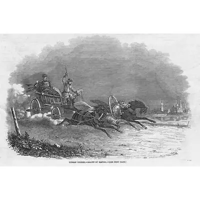 RUSSIA A Stage Coach Courier - Antique Print 1847 • $12.42