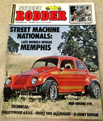 Vintage! Street Rodder Magazine Book Nov 1973 Mid-Engine VW Bug Street Machines • $9.99