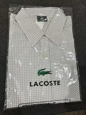 Lacoste Short Sleeve Button Down Men’s Dress Shirt With Pocket Size 44 NWT! • $39.95
