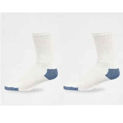 5~100 Dozens Wholesale Lots Men Sports Cotton Crew Socks White/Blue 9-11 10-13 • $19.39
