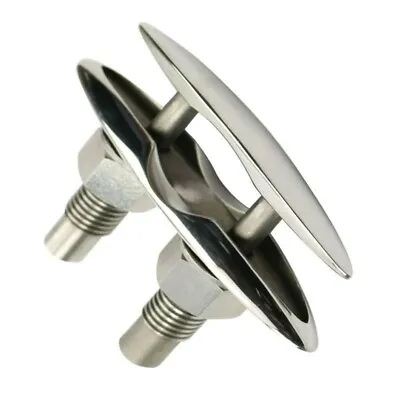  Boat Cleat 6  Pull Up Deck Hidden Flush Mount 316 Stainless Steel Cleat Marine • $34.95