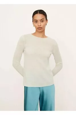 NWT $345 VINCE  Trimless  Luxe Ecru Cashmere Minimalist Knit Sweater Pullover S • $75
