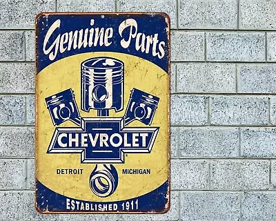 Chevrolet Chevy Parts Sign Aluminum Metal 8 X12  Garage Man Cave Rustic Retro • $12.95