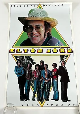 ELTON JOHN Rock Of The Westies Fall Tour Vintage Poster 1975 Boutwell NEVER HUNG • $49