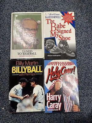 Vintage Baseball Book Lot Of 4 - Ernie Harwell  Billy Martin And Harry Caray-HC • $9.99