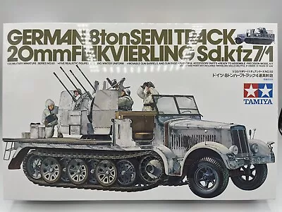 Tamiya 35050 German Sd.Kfz 7/1 8 Ton Half Track AA Gun & Crew  1:35 Scale Kit • £22.99