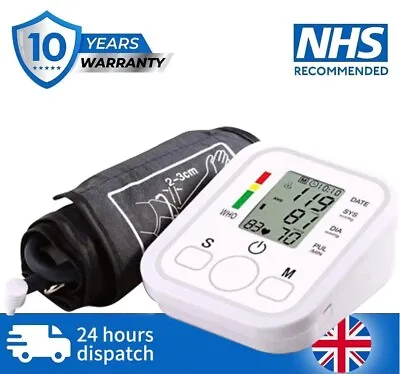 Digital Automatic Blood Pressure Monitor Upper Arm BP Machine Heart Rate UK • £9.99