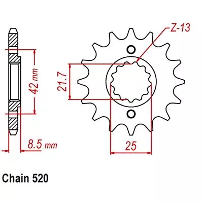 MTX Standard Front Sprocket 15T For Kawasaki KR250 (KR-1S) 1991-1993 • $34.39