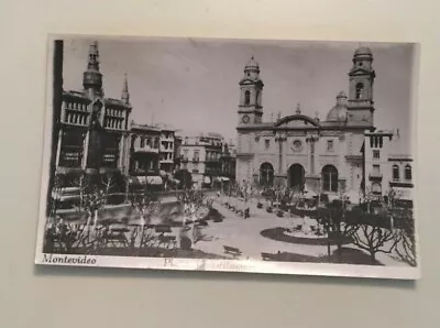   Vintage Unused Real Photo Postcard Plaza Constitucion Montevideo Uruguay  • $2.97