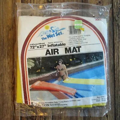 The Wet Set Vintage Inflatable Air Mat NEW Old Stock 27 X72  Yellow 1984 Floatie • $9.99