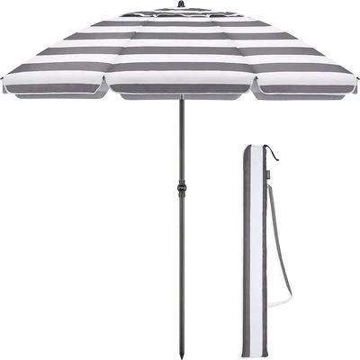 £27.49 • Buy Beach Garden Parasol Portable Tilting Sun Shade Folding Umbrella 2m With Bag